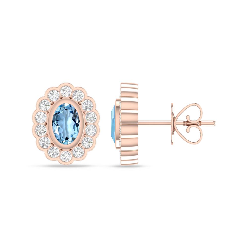 Rose Gold - Aquamarine